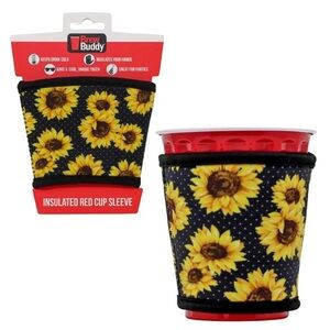 NWT Brew Buddy Sunflower Red Cup Sleeve